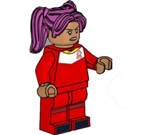 LEGO Soccer Player, Female (Magenta Haar) Minifigur
