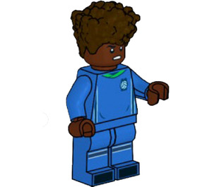 LEGO Soccer Player, Male (Dark Brown Curly Hair)