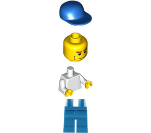 LEGO Soccer player with White Torso and Blue Legs Minifigure