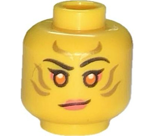 LEGO Sora Head with Golden Whiskers and Pink Eyes (Recessed Solid Stud) (3274 / 104190)