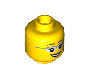 LEGO Raum Scientist Kopf mit Glasses (Einbau-Vollbolzen) (3626 / 21027)