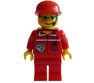 LEGO Space Shuttle Team Member with red Overalls Minifigure