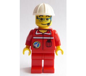 LEGO Spaceport Ground Control Worker med Vit Hjälm Minifigur