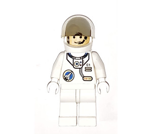 LEGO Spaceport met Zwart Heupen en Groot Gold Vizier minifiguur