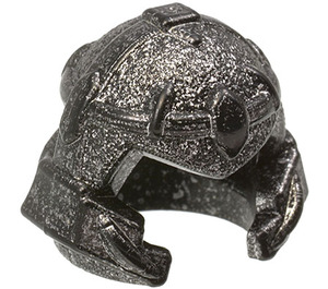 LEGO Gespikkeld zwart Helm met Cheek Protection en Dun Bands (60751 / 61850)