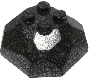 LEGO Speckle Black Felsen 4 x 4 x 1.3 oben (30293 / 42284)