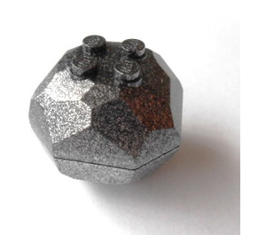 LEGO Speckle Black Felsen oben und Unterseite 4 x 4 x 3