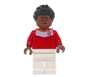 LEGO Spectator - Kvinna Röd Fotboll Fan Minifigur