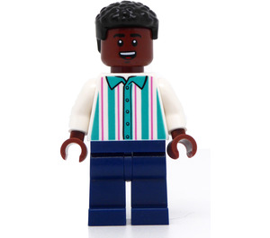 LEGO Spectator - Reddish Brown Male With White Striped Shirt Minifigure