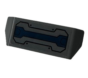 LEGO Spoiler with Handle with Blue Stripe and Black Dots Sticker (98834)