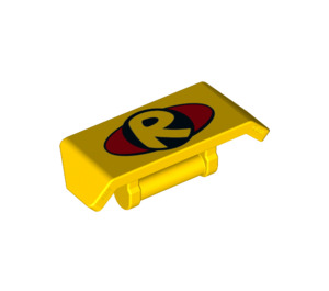 LEGO Spoiler with Handle with 'R', Red Circle (26094 / 98834)