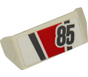 LEGO Spoiler with Handle with Stripes Red and Gray and 85 Sticker (98834)