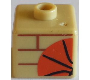 LEGO Vierkant Bead met Muur en Basketball Patroon