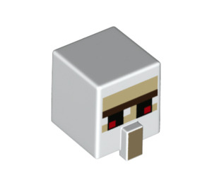 LEGO Square Head with Nose with Iron Golem Face with Dark Tan Nose (23766 / 66806)