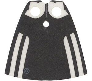 LEGO Standard Cape with Black Back Pattern with Regular Starched Texture (702 / 44151)