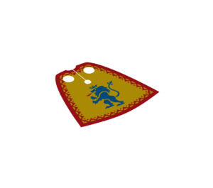 LEGO Standaard Cape met Rood Trim met regelmatige gesteven textuur (100732 / 111970)