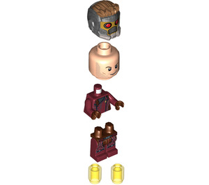 LEGO Star-Lord med Mørk rød Ben og Hjelm Minifigur