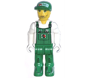 LEGO Station Mechanic met Green Overalls minifiguur