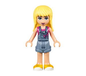 LEGO Stephanie in Blauw Shorts-style Overalls en Pink Shirt minifiguur