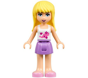 LEGO Stephanie, Medium Lavender Skirt, White Top with Stars Minifigure