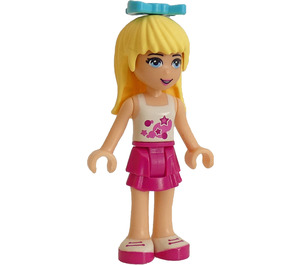 LEGO Stephanie med Blå Hår Sløjfe Minifigur