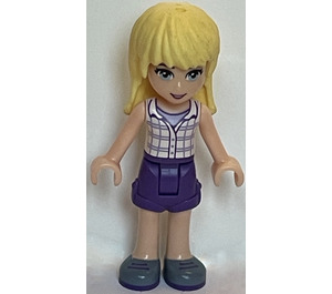 LEGO Stephanie with Dark Purple Shorts and White Plaid Shirt Minifigure