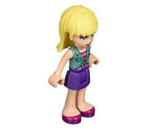 LEGO Stephanie mit Dark Purple Skirt und Sand Green Blouse over Striped Shirt Minifigur