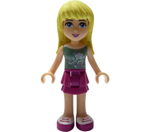 LEGO Stephanie med Grønn Floral Topp Minifigur