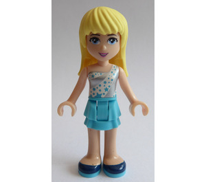 LEGO Stephanie met Medium Azure Layered Skirt en Wit een Strap Top met Stars minifiguur