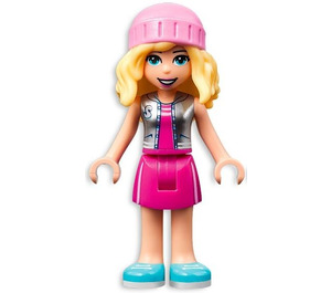 LEGO Stephanie s Růžová Čepice a Šaty Minifigurka