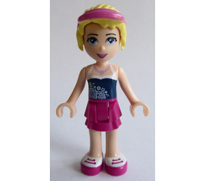 LEGO Stephanie met Vizier Hoofddeksel, Dark Blauw Top & Magenta Rok Minifiguur