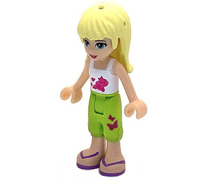 LEGO Stephanie med Hvit og Rosa Stjerne Topp Minifigur