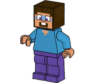 LEGO Steve with Dark Purple Legs and Dark Azure Around Eyes Minifigure