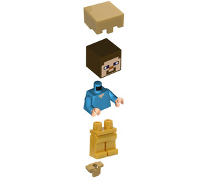 LEGO Steve mit full gold armor Minifigur