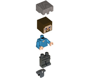 LEGO Steve mit full iron armor Minifigur