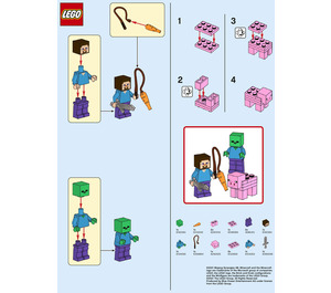 LEGO Steve, Zombie and Pig Set 662101 Instructions