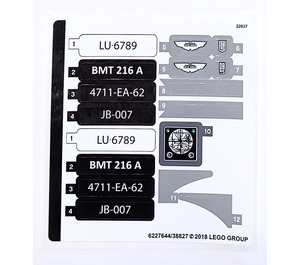 LEGO Sticker Sheet for Set 10262 (38827)