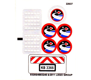 LEGO Aufkleber Sheet for Set 3366 (93285)
