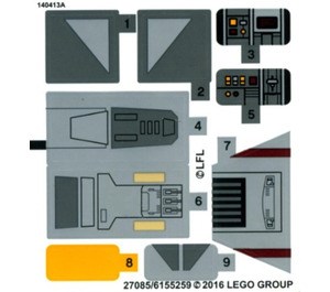 LEGO Aufkleber Sheet for Set 75158 (27085 / 27086)