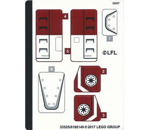 레고 Sticker Sheet for Set 75182 (33525)