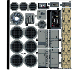 LEGO Sticker Sheet for Set 75257 (64121)