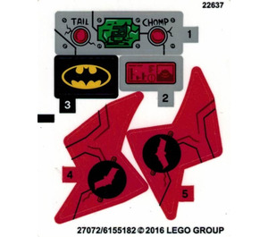 LEGO Sticker Sheet for Set 76055 (27072 / 27073)