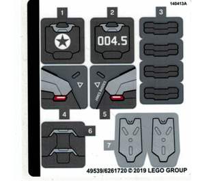 LEGO Sticker Sheet for Set 76124 (49539)