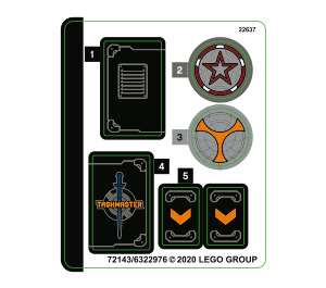 LEGO Sticker Sheet for Set 77905 (72143)