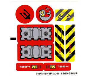 LEGO Autocollant Sheet for Set 7984 (94345)