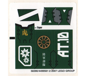 LEGO Autocollant Sheet for Set 8100 (58390)