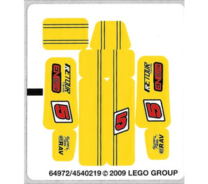LEGO Autocollant Sheet for Set 8122 (64972)