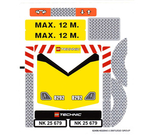 LEGO Sticker Sheet for Set 8292 (62406)