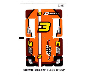 LEGO Autocollant Sheet for Set 8304 (94627)