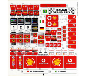 LEGO Aufkleber Sheet for Set 8672 (M. Schumacher, F. Massa) (57272)